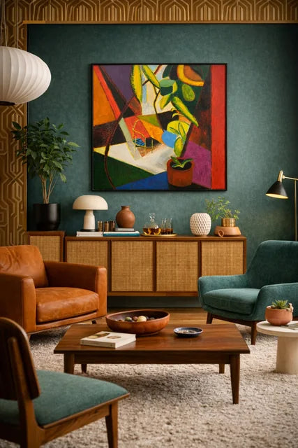 An abstract work in an interior